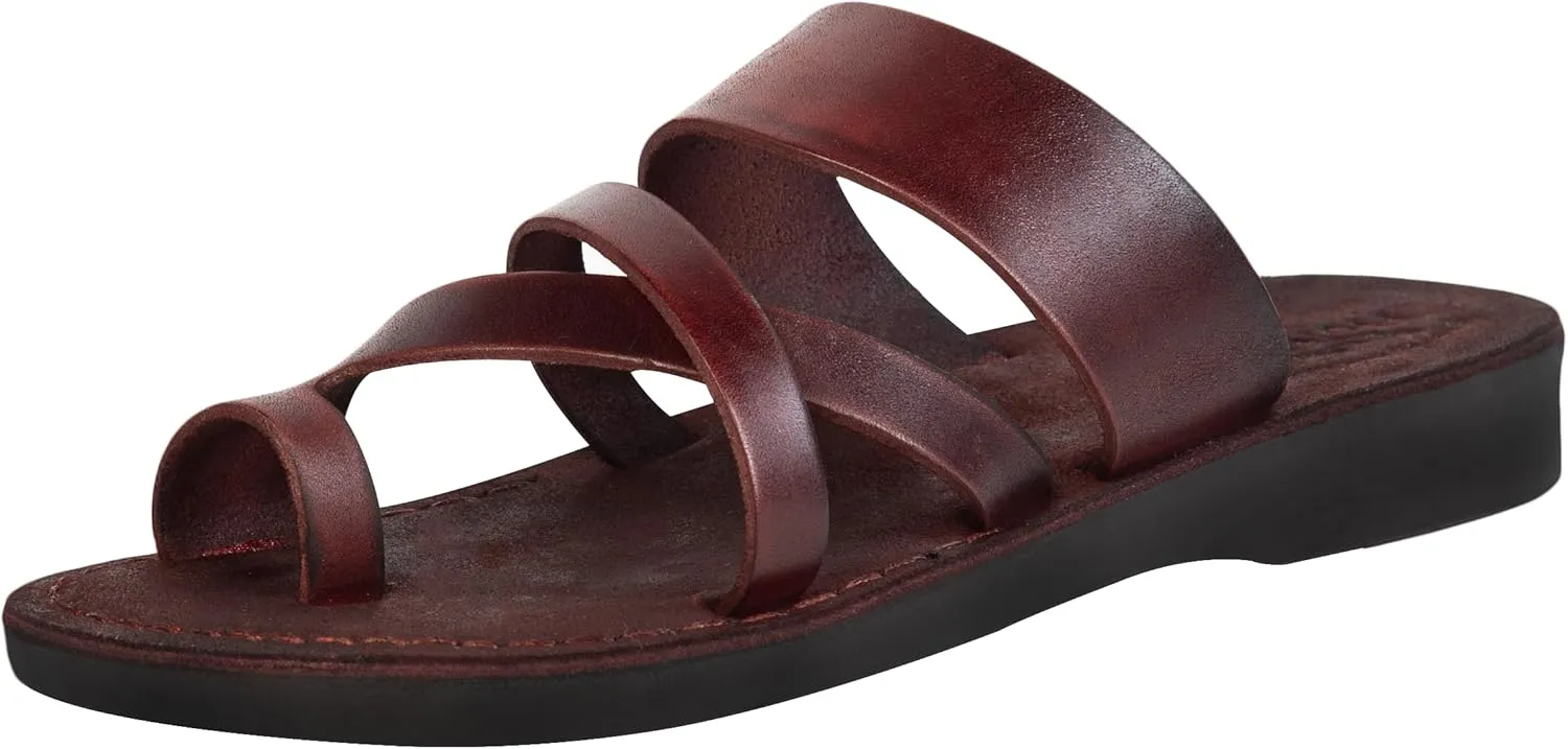 Holy Land Market Men/Women Biblical Jesus Leather/Suede Sandals/Slides From Jerusalem (Suede VI)