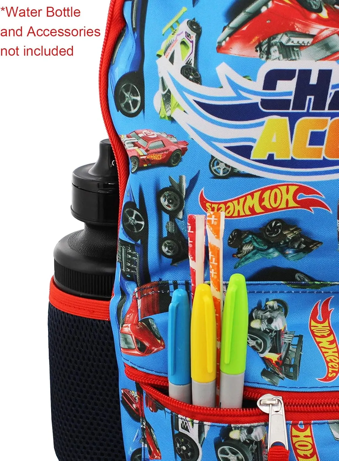 Hot Wheels Race Car Boys 16 Inch School Backpack (One Size, Blue)