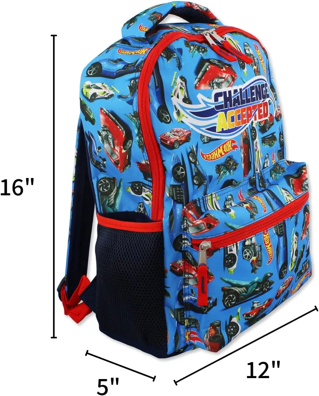 Hot Wheels Race Car Boys 16 Inch School Backpack (One Size, Blue)