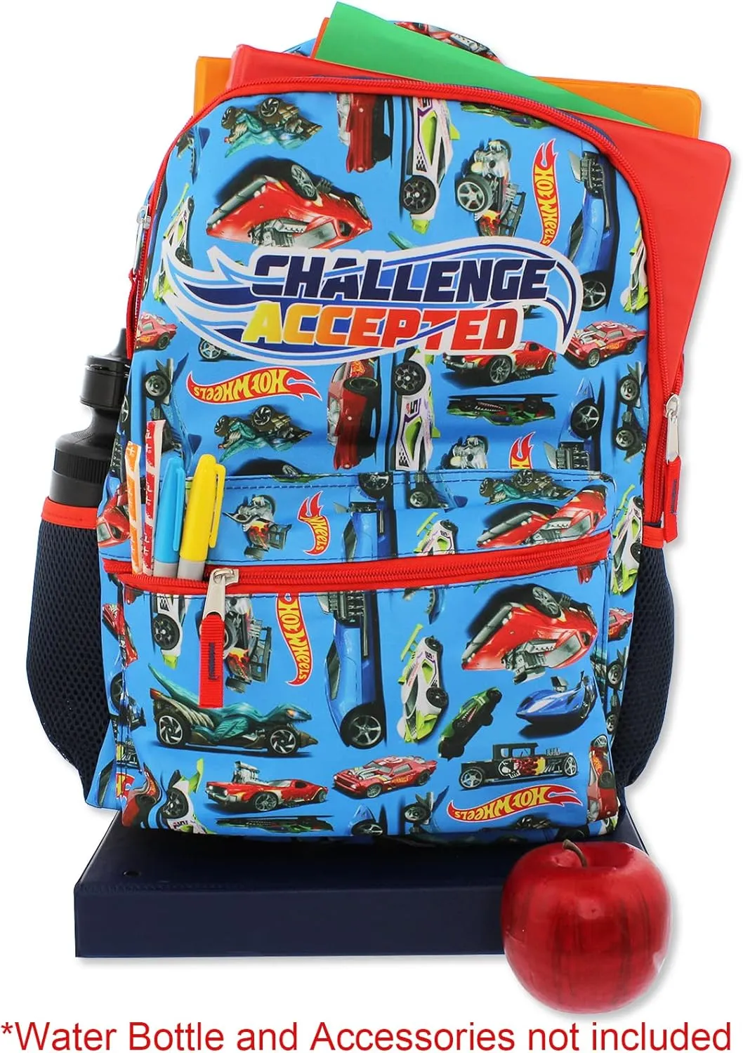 Hot Wheels Race Car Boys 16 Inch School Backpack (One Size, Blue)
