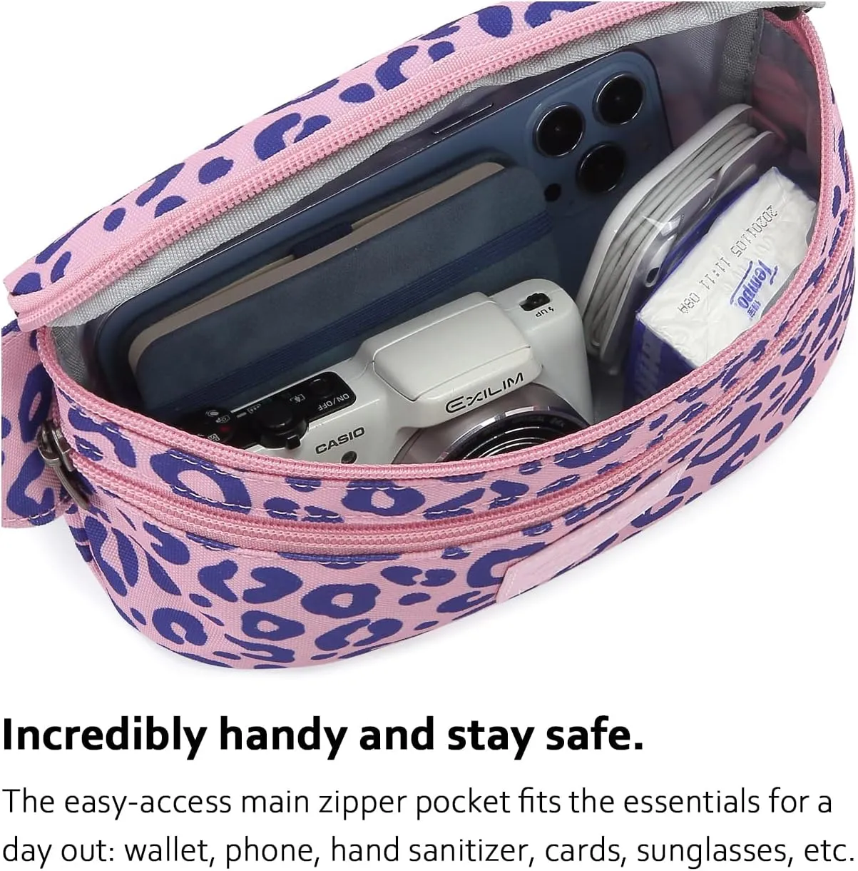 HotStyle 521s Fashion Fanny Pack Small Hiking Waist Bag, 8.0"x2.5"x4.3"