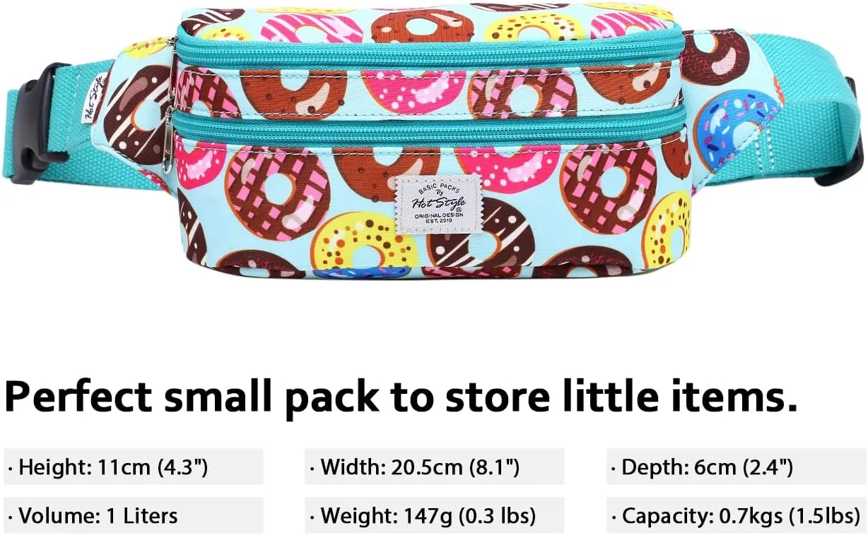 HotStyle 521s Fashion Fanny Pack Small Hiking Waist Bag, 8.0"x2.5"x4.3"