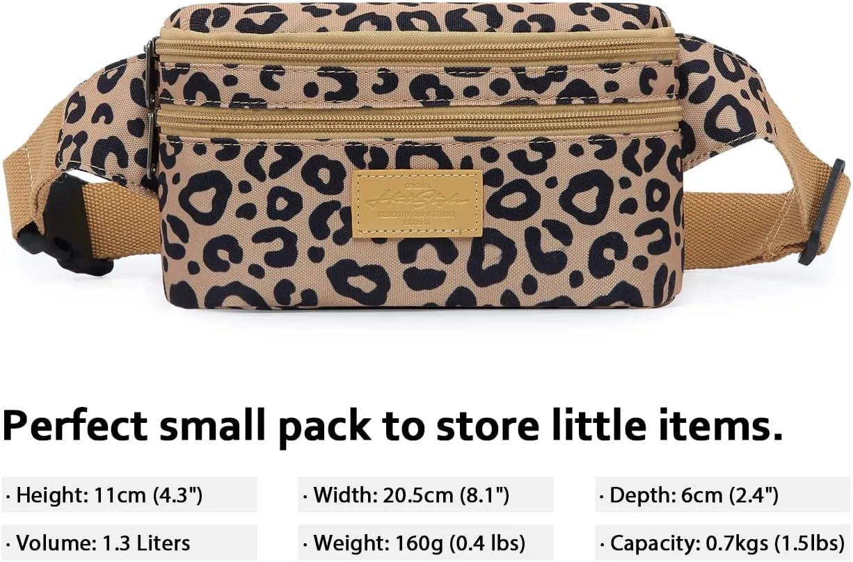 HotStyle 521s Fashion Fanny Pack Small Hiking Waist Bag, 8.0"x2.5"x4.3"