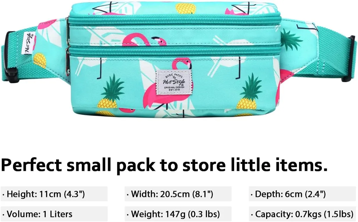 HotStyle 521s Fashion Fanny Pack Small Hiking Waist Bag, 8.0"x2.5"x4.3"