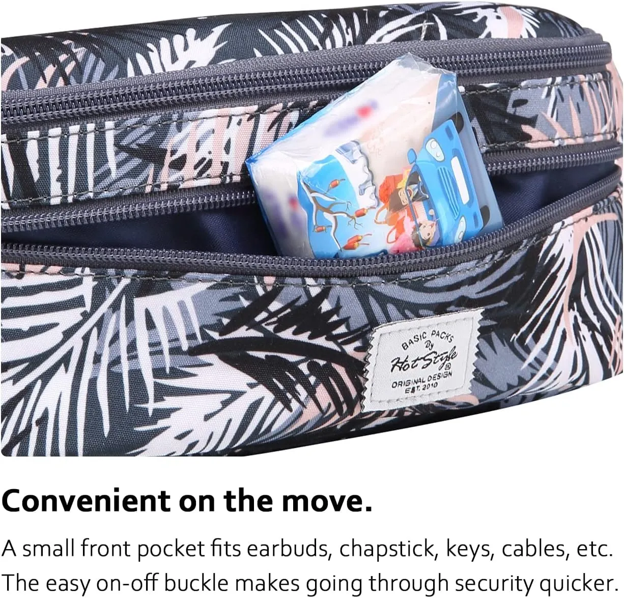 HotStyle 521s Fashion Fanny Pack Small Hiking Waist Bag, 8.0"x2.5"x4.3"