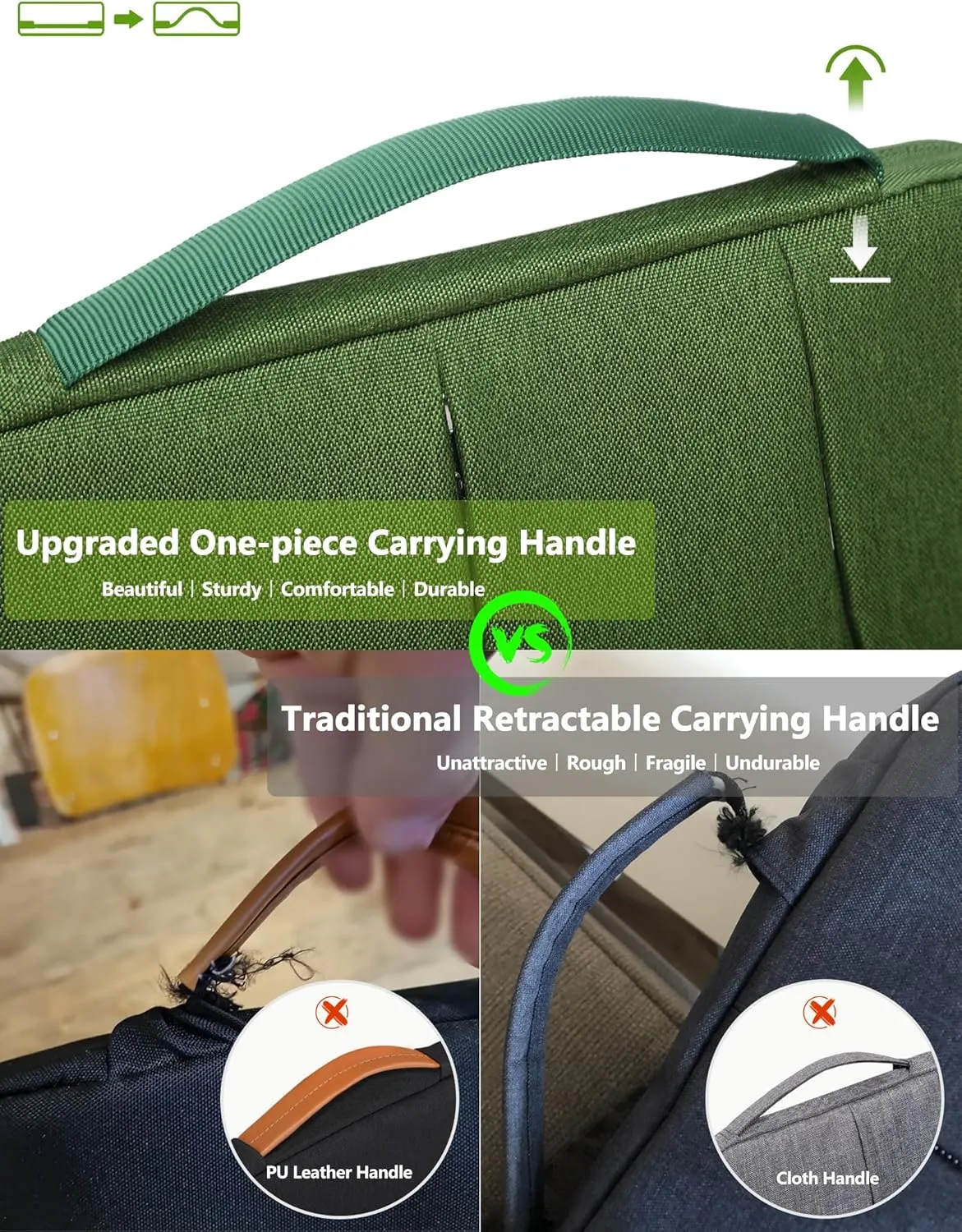 HYZUO 15-16 Inch Laptop Sleeve Bag for MacBook Pro 16 M4/M3/M2/M1 2025-2019, 15" Surface Book, Portable NoteBook Case for 15" 15.6" HP Dell Lenovo ThinkBook Asus Acer Samsung HUAWEI, Grass Green