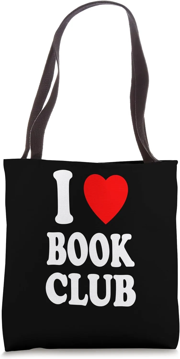 I Heart (Love) Book Club Discussion Gathering Meeting Tote Bag