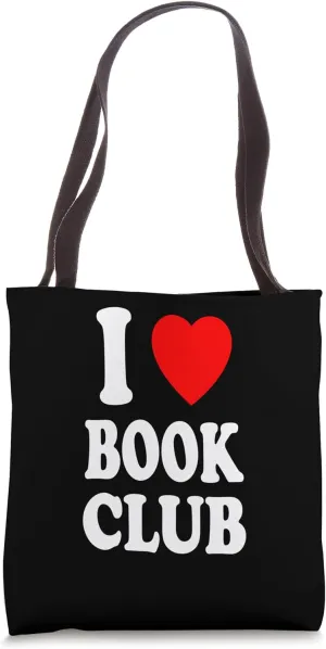 I Heart (Love) Book Club Discussion Gathering Meeting Tote Bag