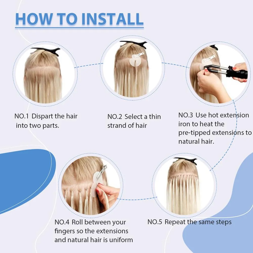 I Tip Human Hair Extensions Dark Brown Highlights Caramel Blonde 14Inch 4/27 Balayage Brown Blonde Real Hair Pre Bonded I Tips Extensions 100Strands 50G Microlink Hair