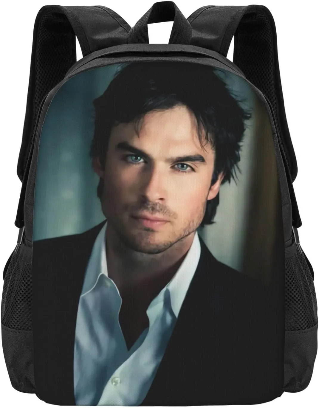 Ian Actors Somerhalder Backpack Large Capacity Leisure Travel Backpack Book Bag Outgoing Daypack 12.5x5.5x16.5 inch, Black