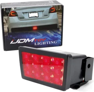 iJDMTOY Dark Smoked Lens F1 Style Full LED Rear Fog Light Kit Compatible with 2011-2021 Subaru Impreza/WRX STi or XV Crosstrek with Tail Running and Strobe Flashing Brake Feature