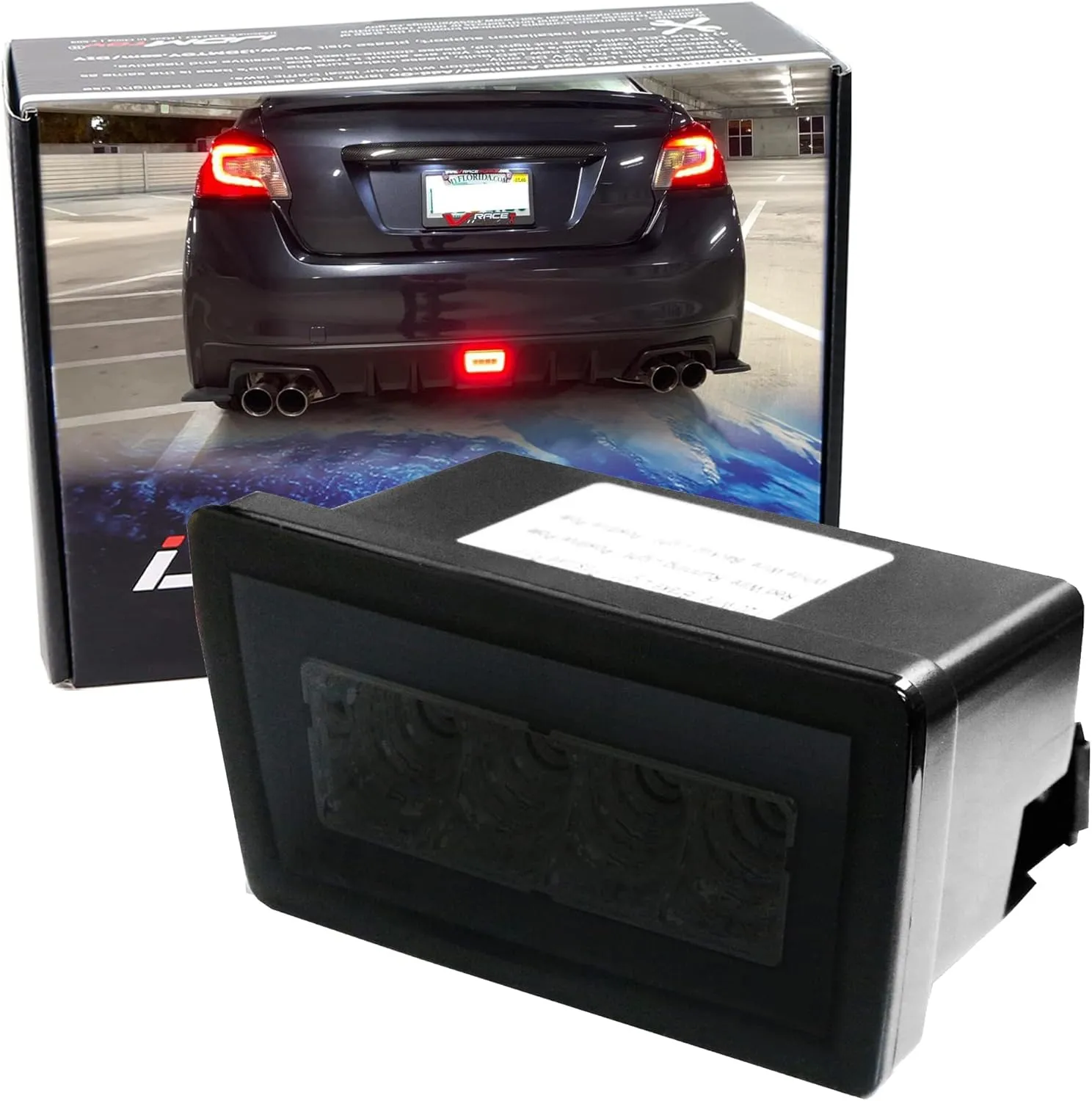 iJDMTOY Smoked Lens 3-In-1 Full LED Rear Fog Light Kit Compatible with Subaru Impreza WRX/STI or Crosstrek, Function as Tail/Brake Lamp, Backup Reverse Light, Includes Wire Harness & Mounting Bracket
