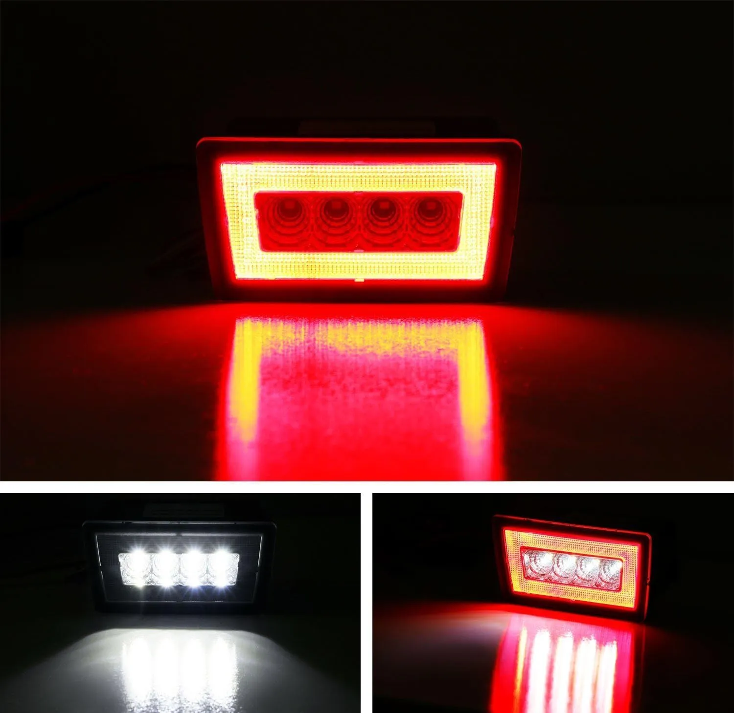 iJDMTOY Smoked Lens 3-In-1 Full LED Rear Fog Light Kit Compatible with Subaru Impreza WRX/STI or Crosstrek, Function as Tail/Brake Lamp, Backup Reverse Light, Includes Wire Harness & Mounting Bracket