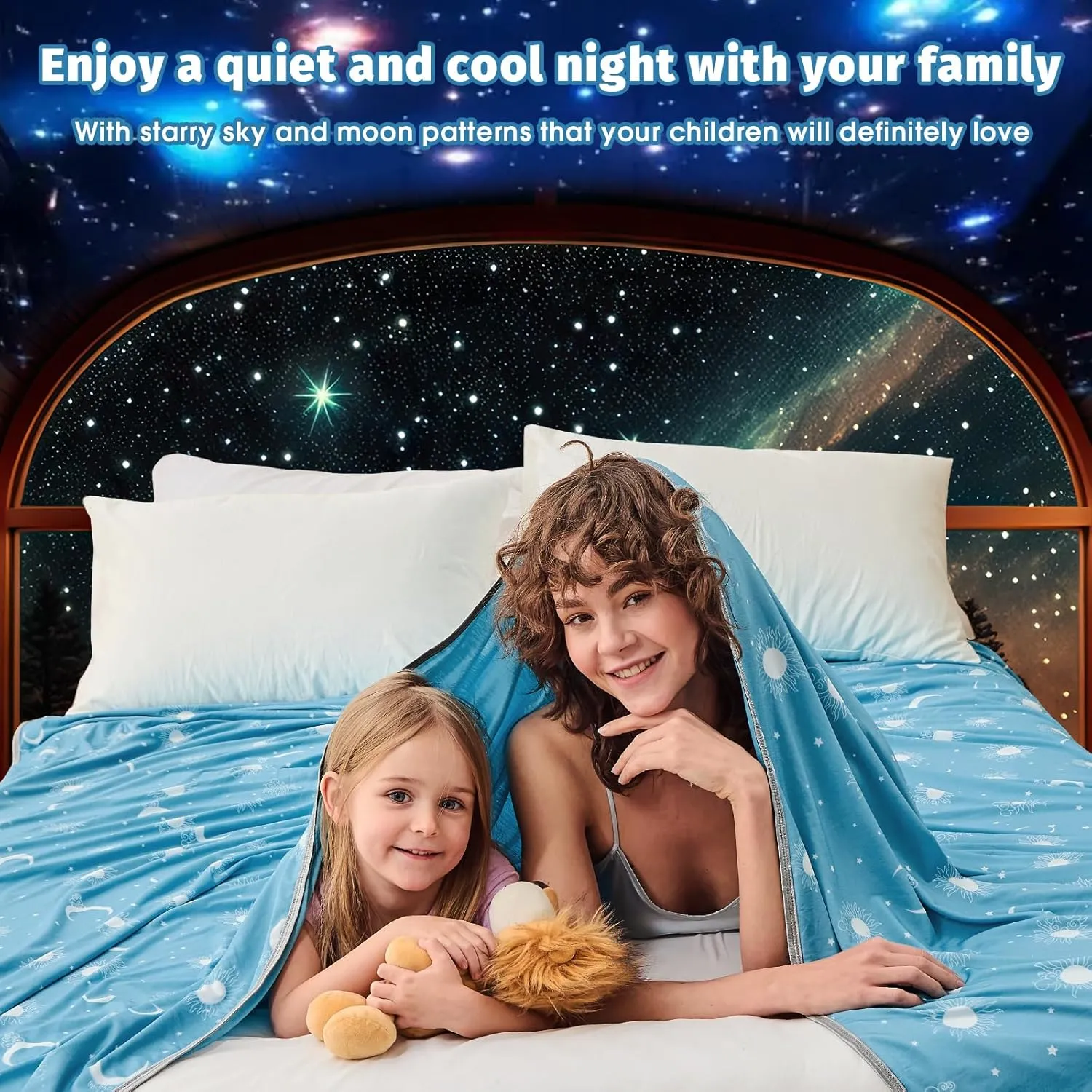 inhand Cooling Blanket Queen Size (90"x90") - Cooled Blankets for Hot Sleepers Lightweight Breathable Summer Blanket for Sleeping Night Sweats to Keep Cool in The Heat -Aqua