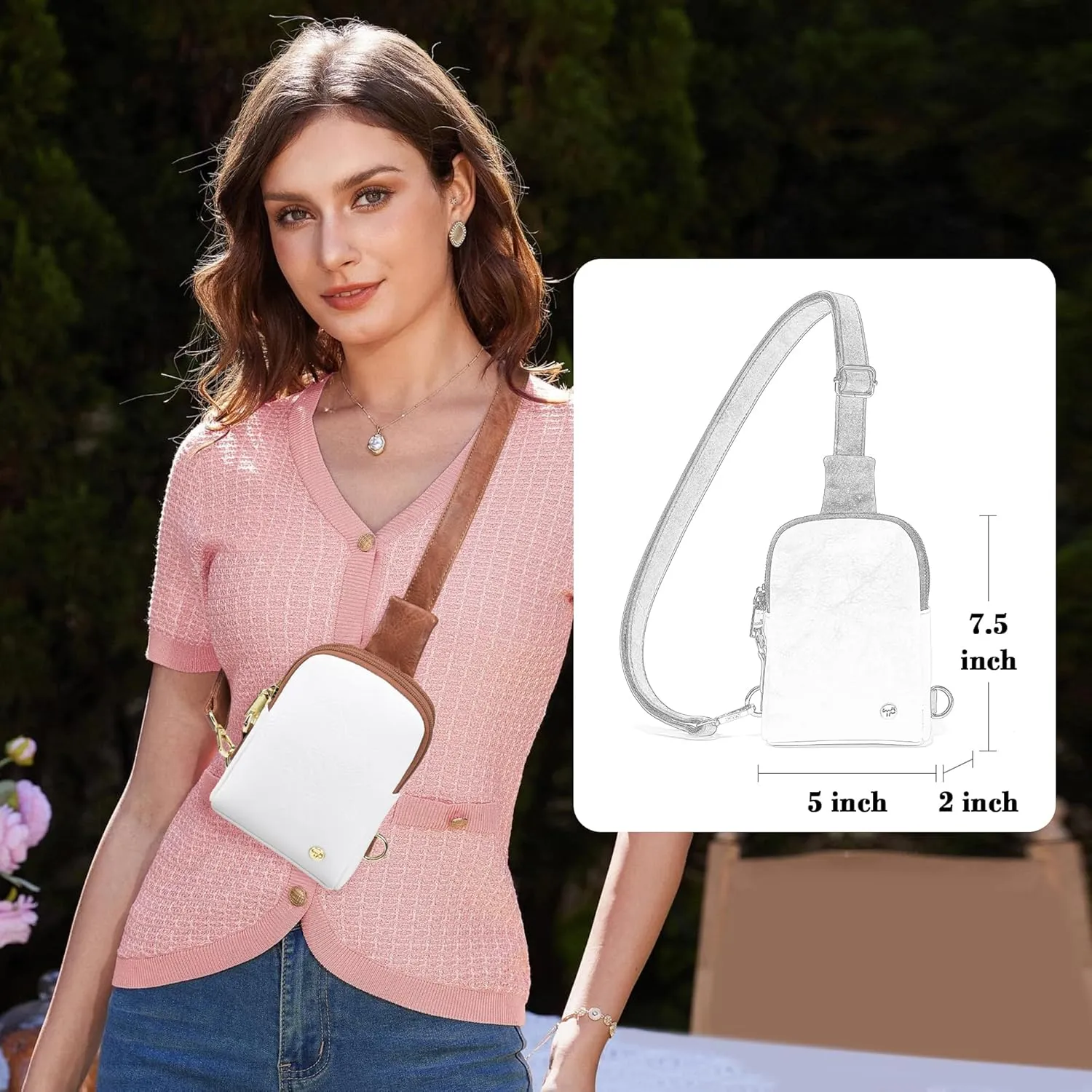 INICAT Sling Bag for Women Touchscreen Small Crossbody Cell Phone Purse Fanny Pack