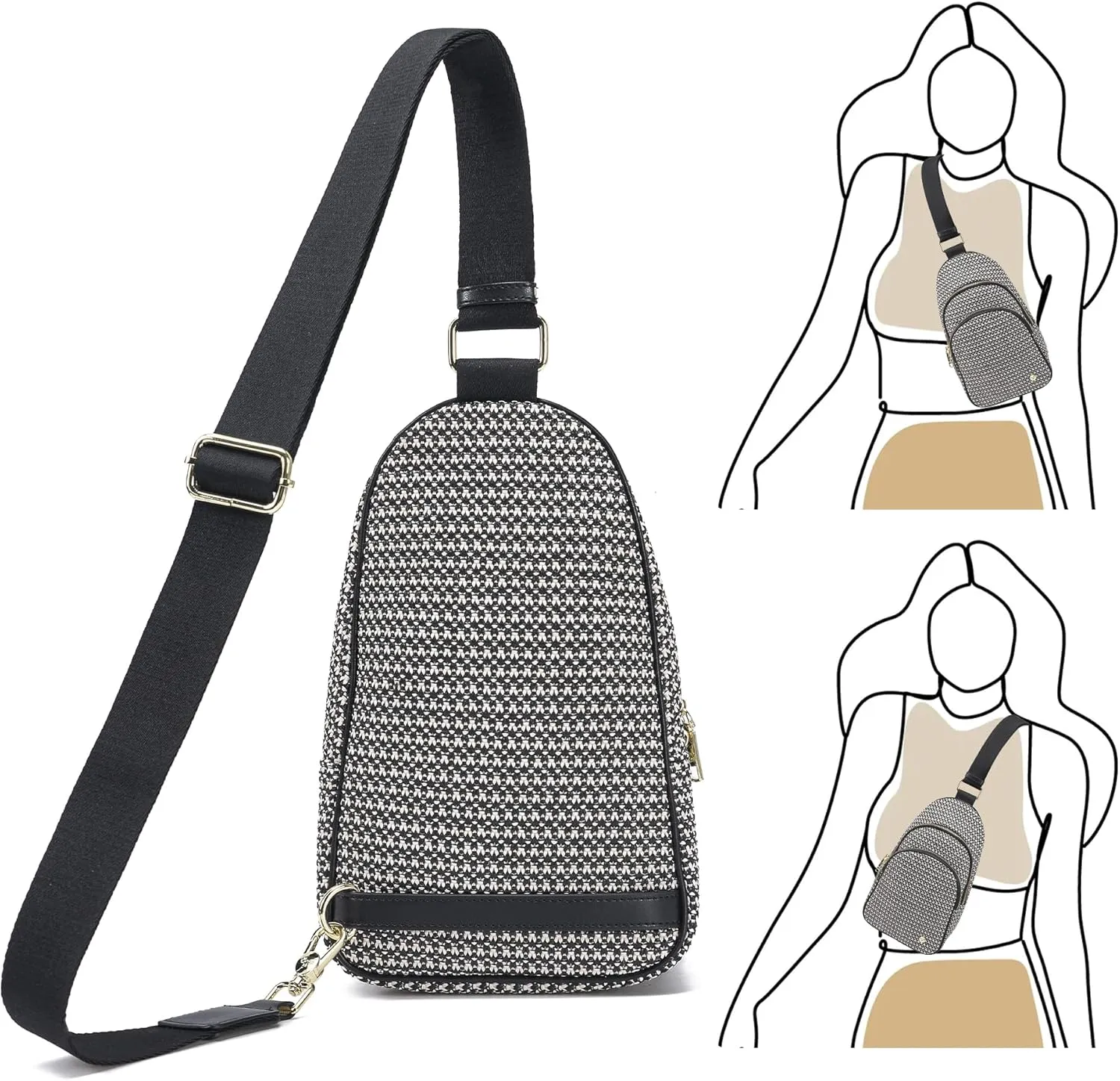 INICAT Summer Straw Bag Small Sling Beach Bag Crossbody Bags for Women