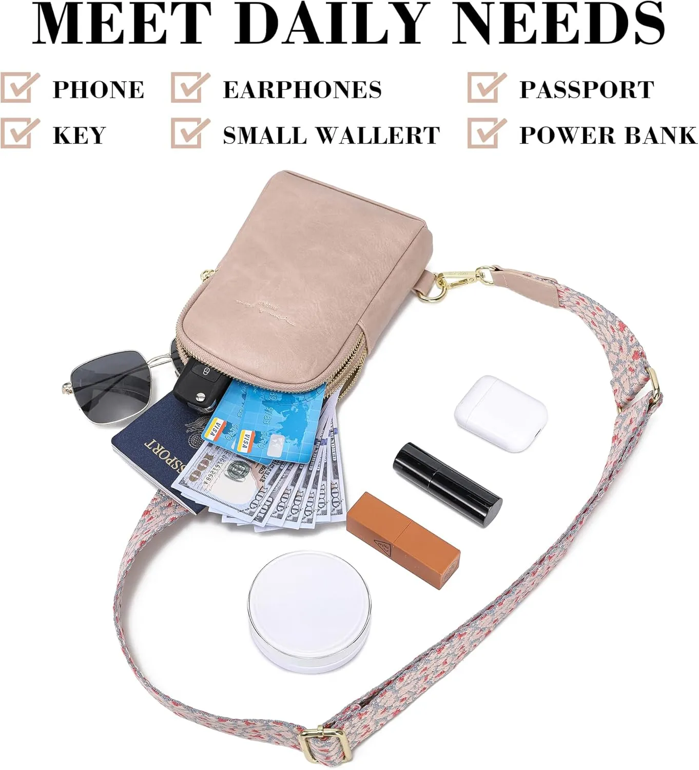 INICAT Travel Small Sling Bag Leather Crossbody Bags for Women Fanny Packs Cross Body Bag for Woman Cross Body Purses
