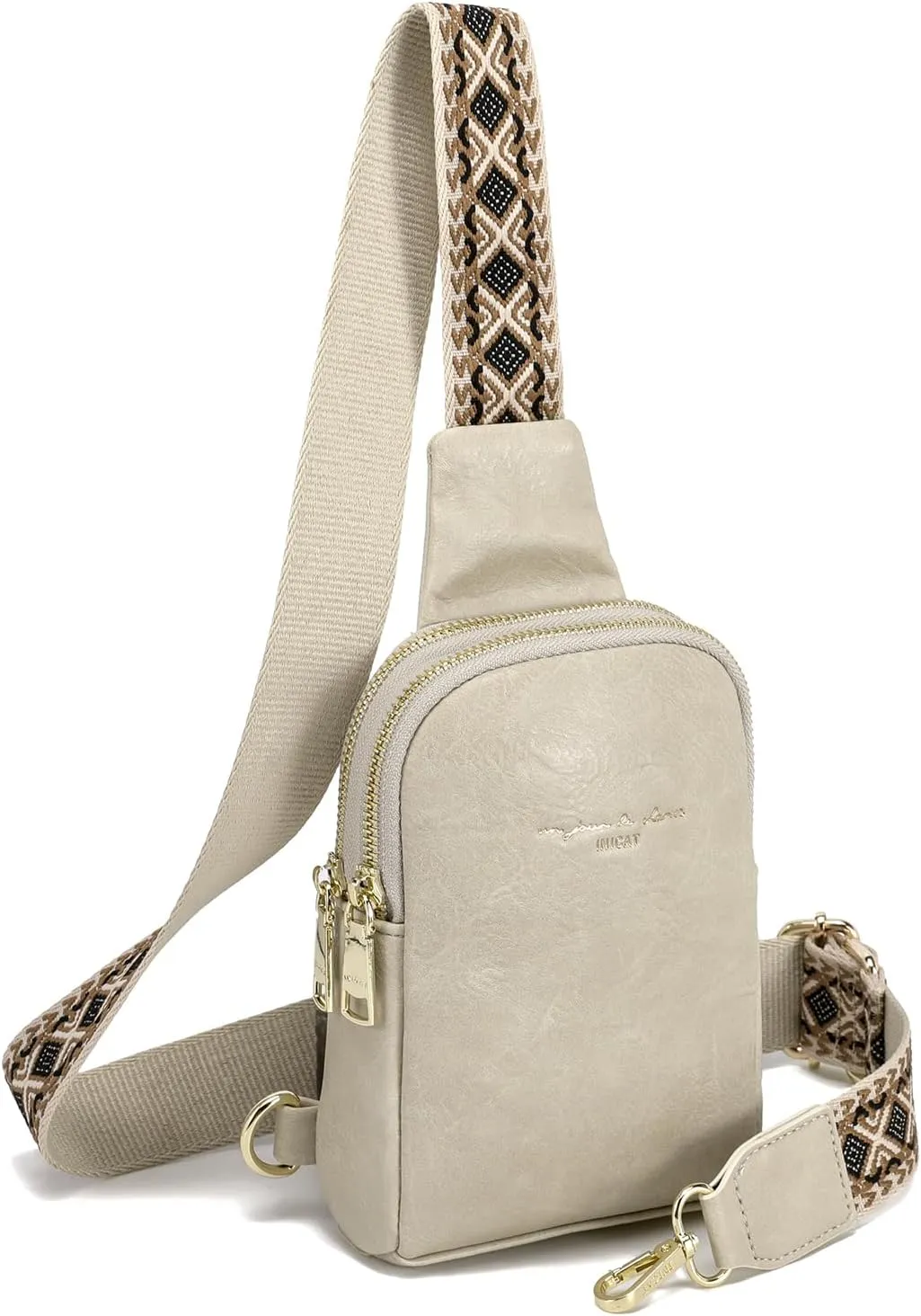 INICAT Travel Small Sling Bag Leather Crossbody Bags for Women Fanny Packs Cross Body Bag for Woman Cross Body Purses