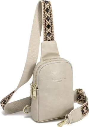 INICAT Travel Small Sling Bag Leather Crossbody Bags for Women Fanny Packs Cross Body Bag for Woman Cross Body Purses