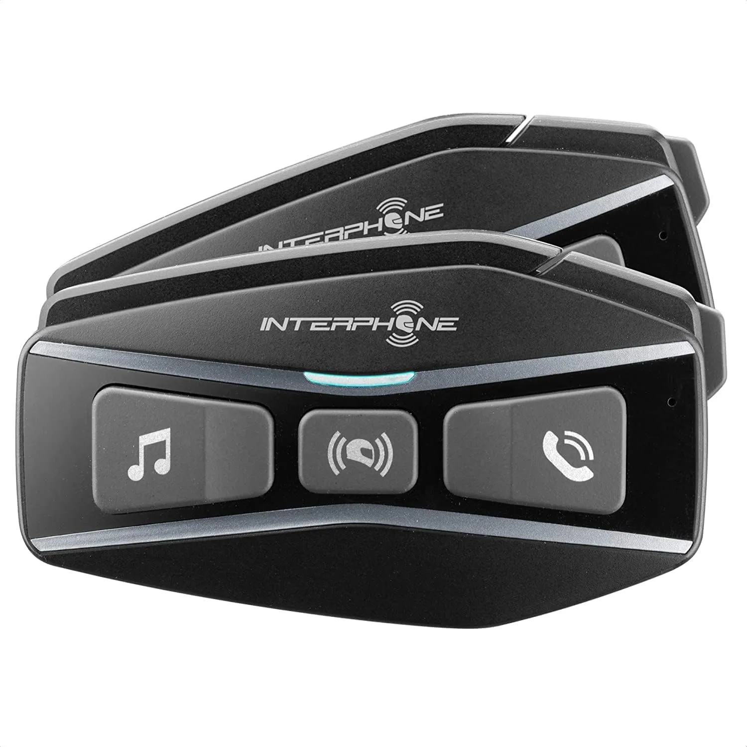 Interphone Cellularline, 2 Motorcycle Intercoms with Bluetooth and Mesh Communication, Model U-Com 16, Up to 4 Motors, Distance 1 Km, Compatible with Sena, OEM and GPS, Waterproof, Universal