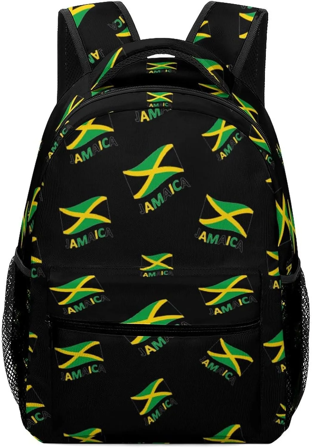 Jamaican Flag Funny Backpack Shoulders Bookbag Travel Laptop Daypack