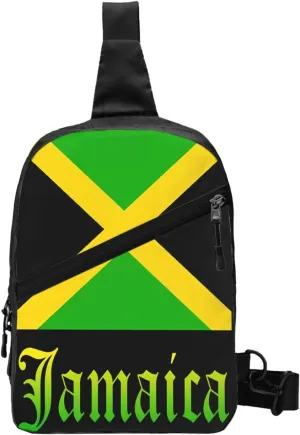 Jamaican Flag Portable Crossbody Bag Foldable Sling Bags Sports Gym Chest Daypack Reusable Shoulder Backpack Casual Diagonally Rucksack Fanny Packs
