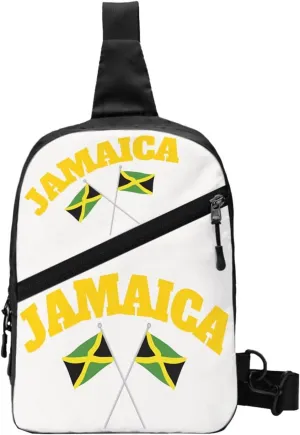 Jamaican Flag Portable Crossbody Bag Foldable Sling Bags Sports Gym Chest Daypack Reusable Shoulder Backpack Casual Diagonally Rucksack Fanny Packs