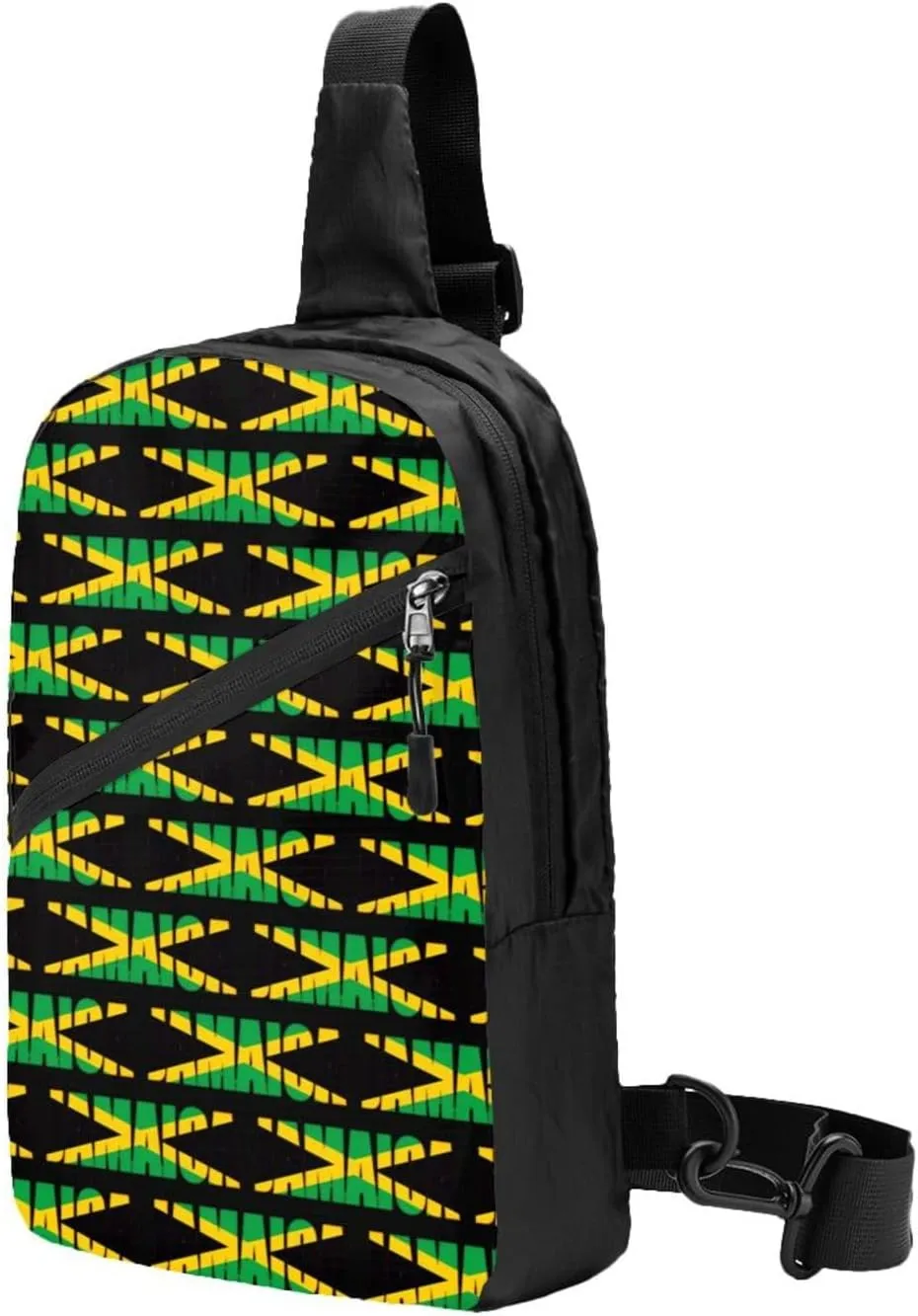 Jamaican Flag Portable Crossbody Bag Foldable Sling Bags Sports Gym Chest Daypack Reusable Shoulder Backpack Casual Diagonally Rucksack Fanny Packs
