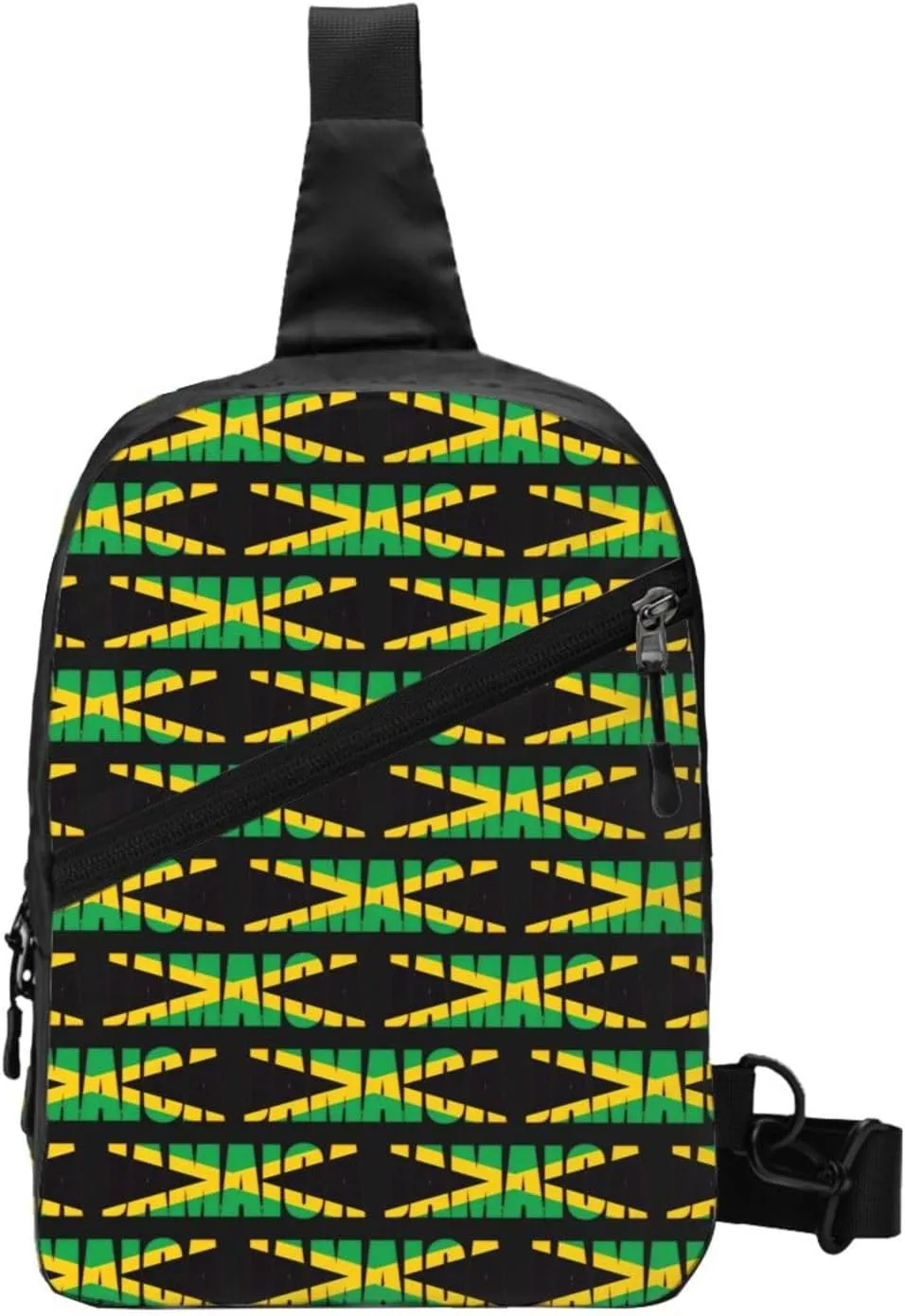 Jamaican Flag Portable Crossbody Bag Foldable Sling Bags Sports Gym Chest Daypack Reusable Shoulder Backpack Casual Diagonally Rucksack Fanny Packs