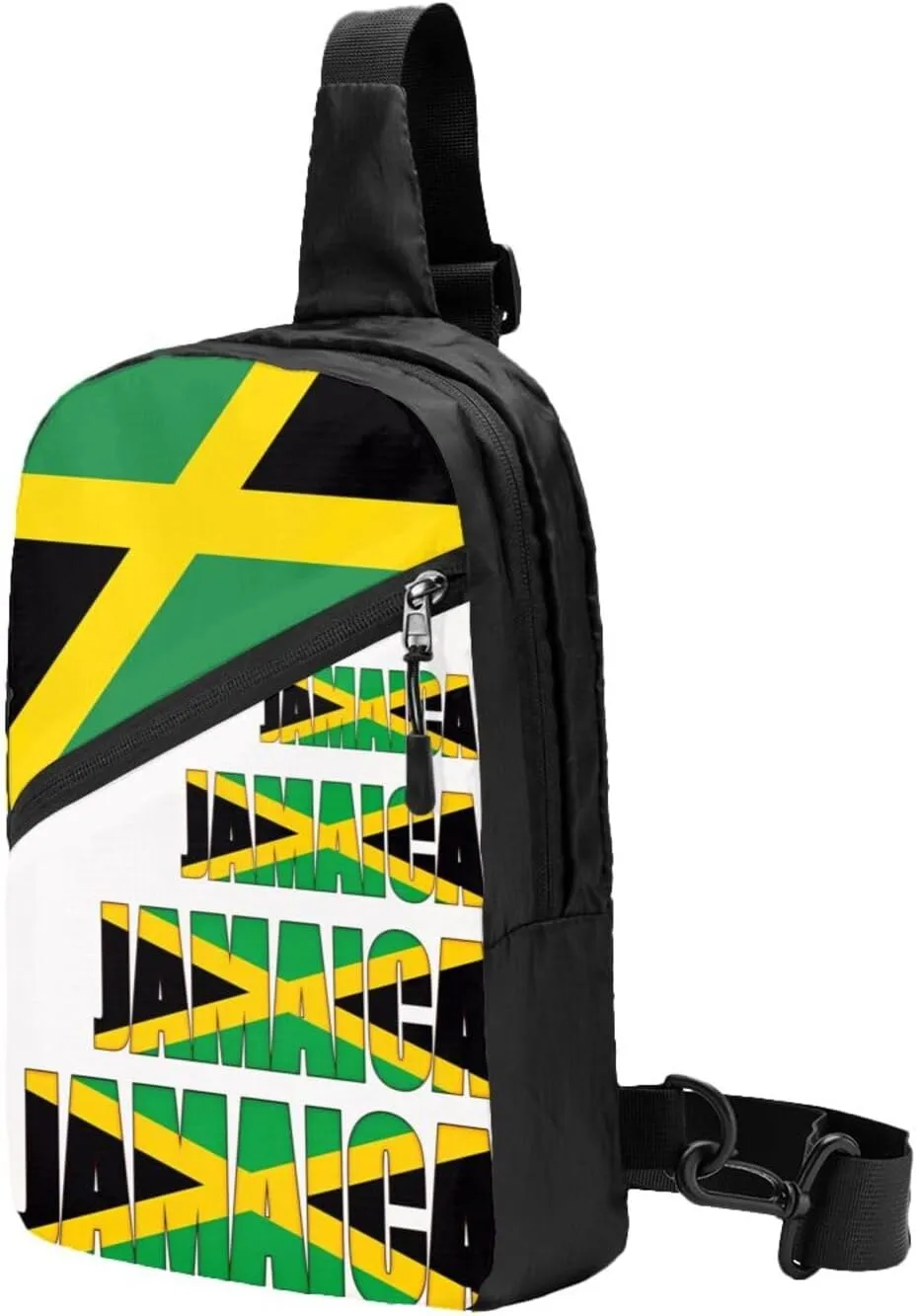 Jamaican Flag Portable Crossbody Bag Foldable Sling Bags Sports Gym Chest Daypack Reusable Shoulder Backpack Casual Diagonally Rucksack Fanny Packs