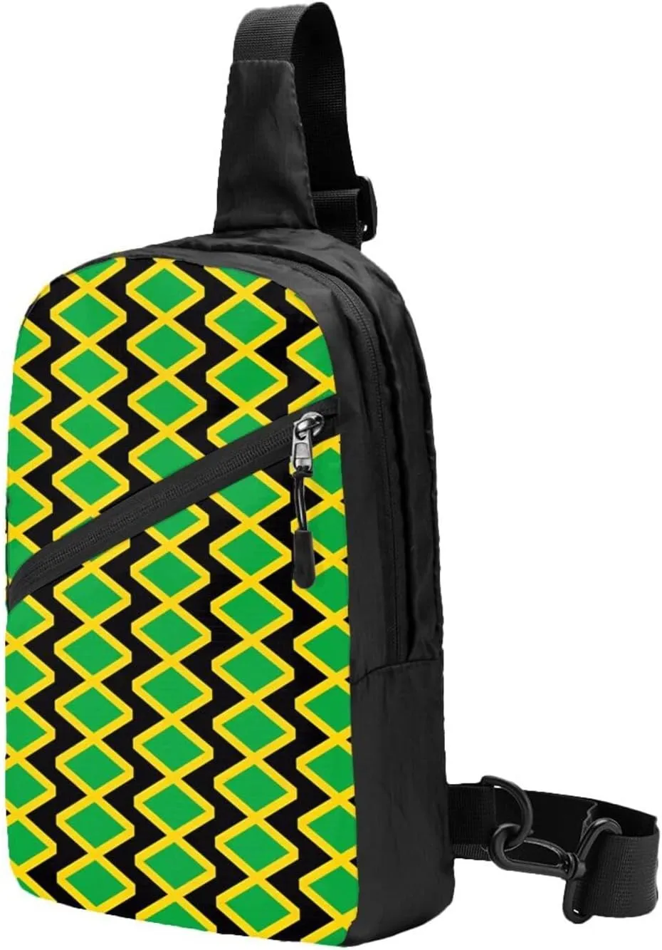 Jamaican Flag Portable Crossbody Bag Foldable Sling Bags Sports Gym Chest Daypack Reusable Shoulder Backpack Casual Diagonally Rucksack Fanny Packs