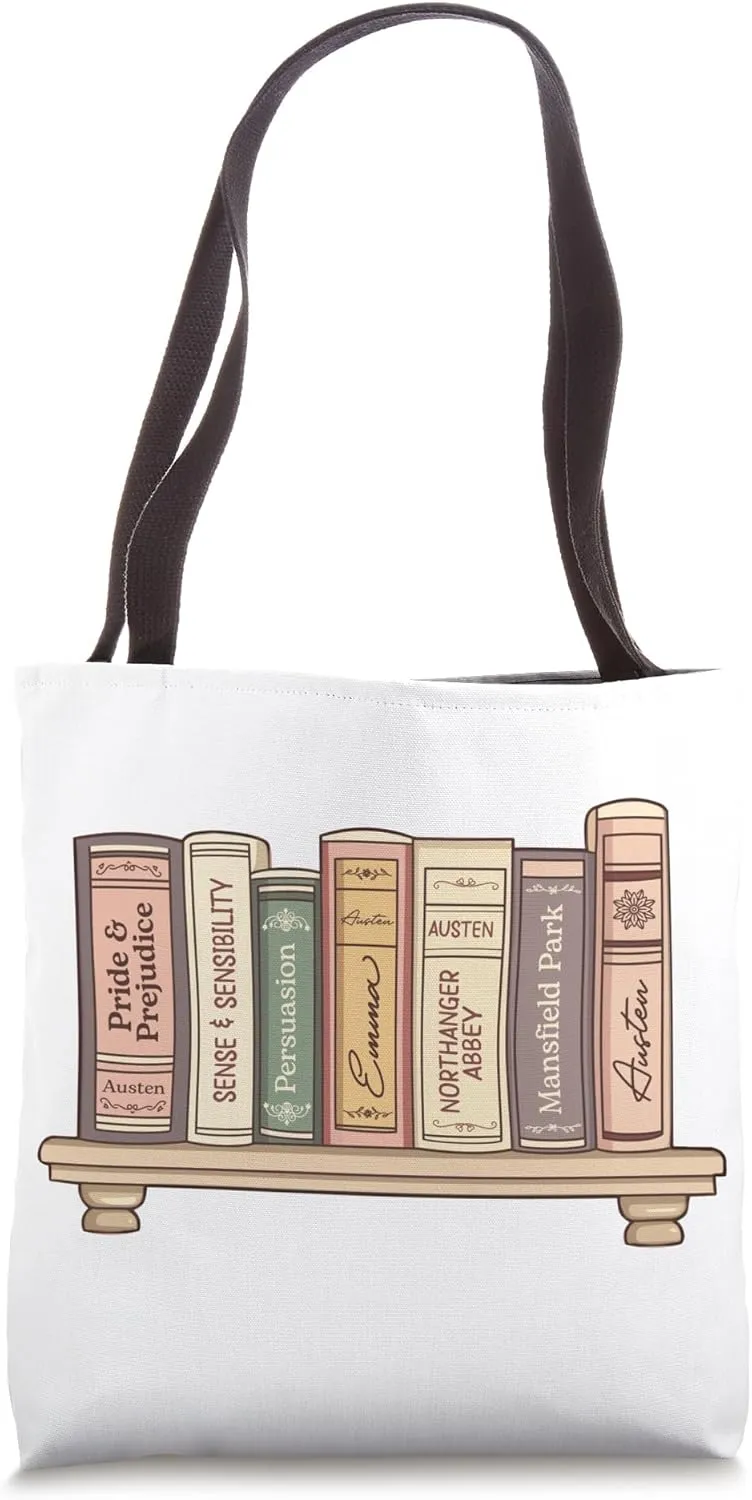 Jane Austen Books Classic Literature Pride And Prejudice Tote Bag
