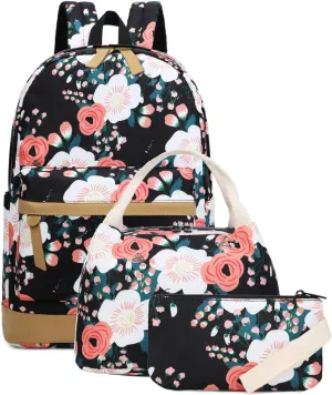 JIANYA School Backpack for Teen Girls - Lightweight Kids Girls School Book Bag Backpack Set