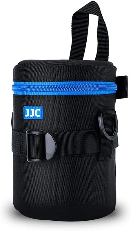 JJC Camera Lens Pouch Case for Canon EF 35mm Nikon Nikkor AF-S 55-200mm 18-300mm Tamron AF 18-200mm Fujifilm XF 56mm & More, Zipper Polyester Lens Protective Bag Interior Size 3.1x5.3”