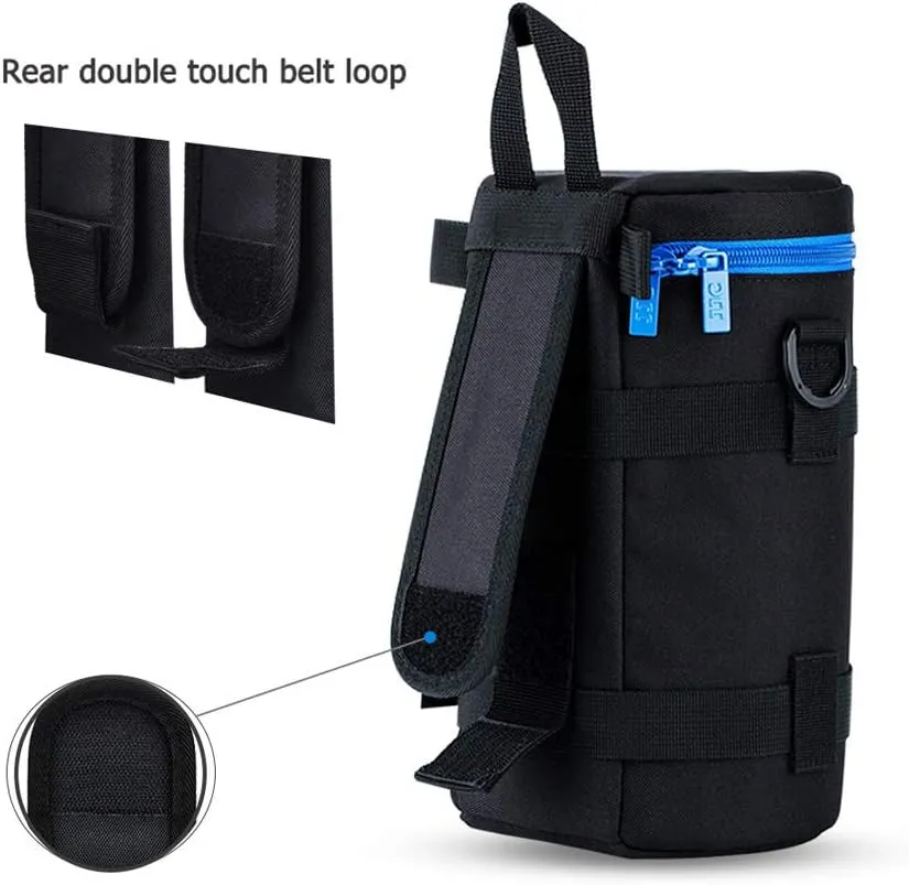 JJC Camera Lens Pouch Case for Canon RF 600mm EF 70-200mm Nikon Nikkor AF-S 70-200mm AF 80-200mm & More, Zipper Polyester Lens Protective Bag Interior Size 4.3x8.9”