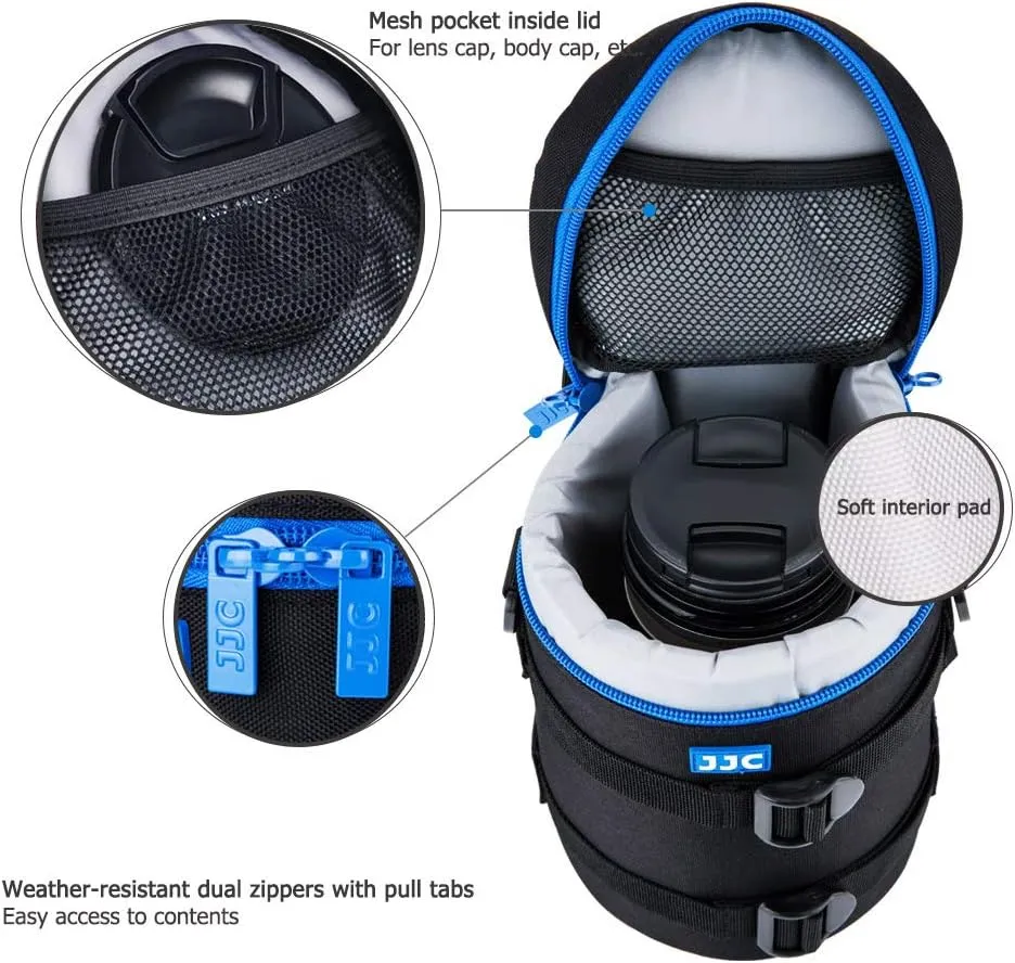 JJC Deluxe Lens Case Pouch Bag for Canon EF 70-200mm f4L IS II USM/EF 28-300mm f3.5-5.6 L IS USM, for Nikon AF-S 70-200mm f4G ED VR/AF-Nikkor 80-200mm f2.8D ED & More Lenses below 4.3" x 7.4"(D x L)