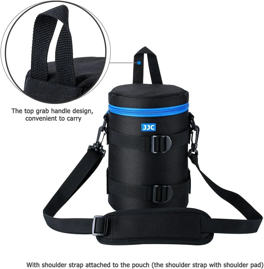 JJC Deluxe Lens Case Pouch Bag for Canon EF 70-200mm f4L IS II USM/EF 28-300mm f3.5-5.6 L IS USM, for Nikon AF-S 70-200mm f4G ED VR/AF-Nikkor 80-200mm f2.8D ED & More Lenses below 4.3" x 7.4"(D x L)