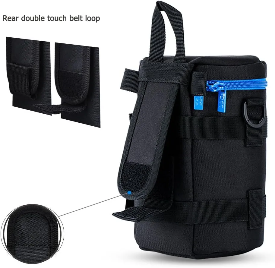 JJC Deluxe Lens Case Pouch Bag for Canon EF 70-200mm f4L IS II USM/EF 28-300mm f3.5-5.6 L IS USM, for Nikon AF-S 70-200mm f4G ED VR/AF-Nikkor 80-200mm f2.8D ED & More Lenses below 4.3" x 7.4"(D x L)