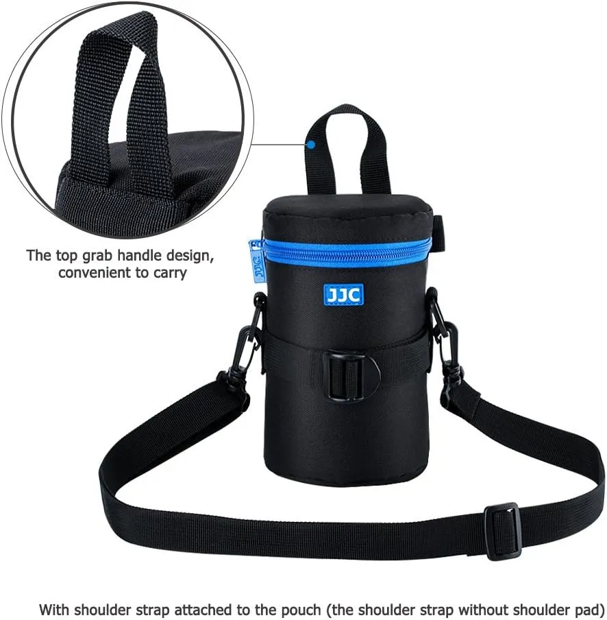 JJC Deluxe Lens Case Pouch for Canon EF 75-300mm f4.5-5.6/EF 24-105mm f4L/EF 16-35mm F4L/EF 100mm f2.8L,Nikon AF-S 24-70mm f2.8/16-35mm f4G/70-300mm f4.5-6.3G and other Lens below 3.15" x 6.69"(D x L)