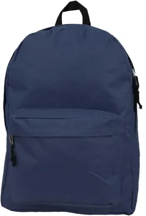 K-Cliffs 16inch Simple/Basic Backpack Book bag Navy Blue