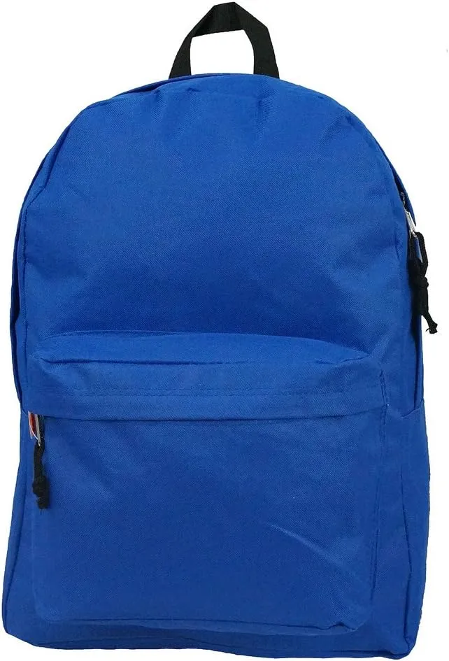 K-Cliffs 16inch Simple/Basic Backpack Book bag Royal Blue