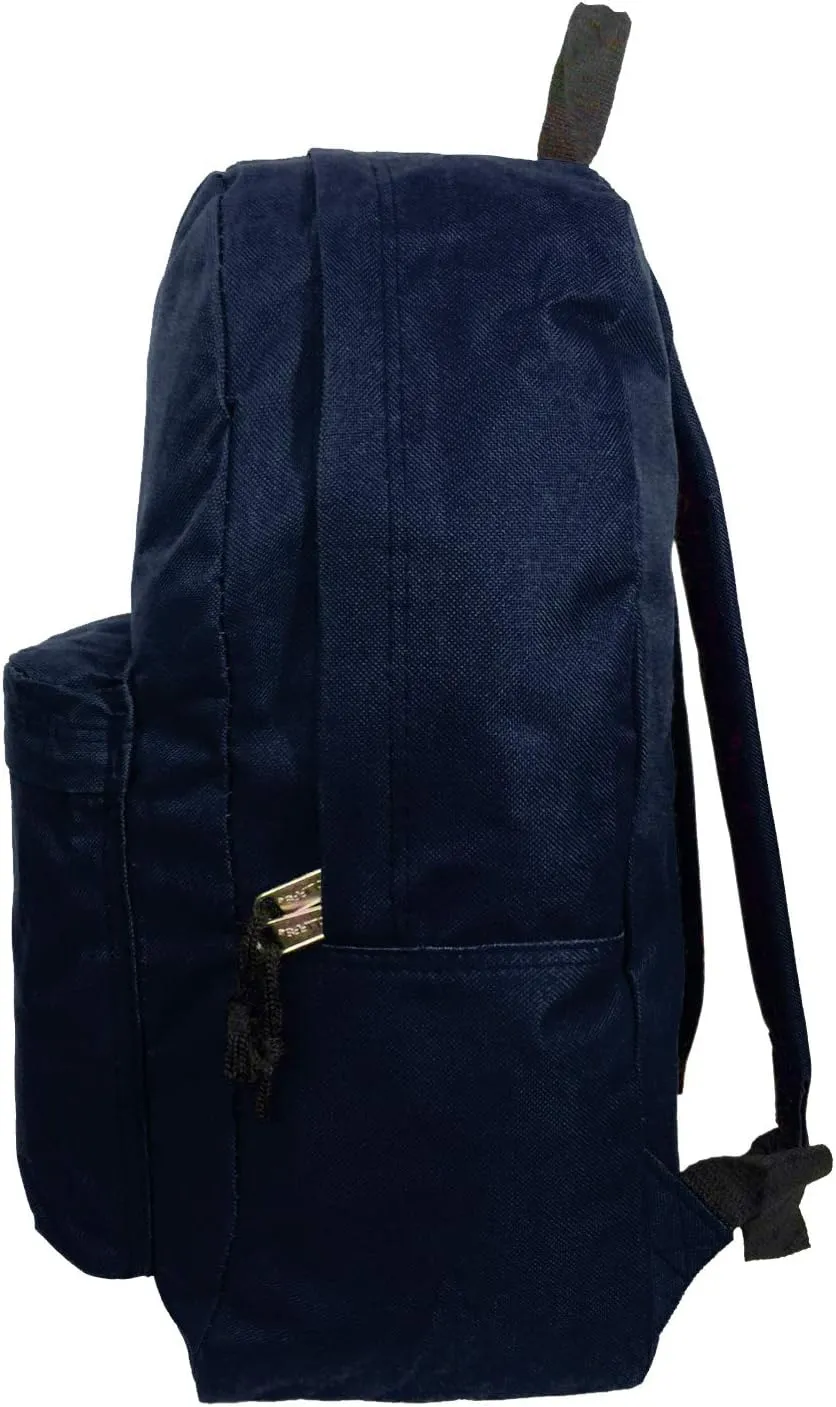 K-Cliffs 18in Classic Backpack Basic Bookbag Simple School Book Bags Vintage Emergency Daypack w/Padded Back & Side Pocket