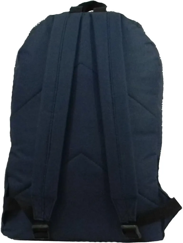 K-Cliffs 18in Classic Basic Backpack Simple School Book Bag w/Padded Back Side Pocket Navy