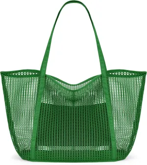 KALIDI FANCY FOREST Beach Mesh Tote Bag, Womens Shoulder handbag MAX 27L Grocery Bag