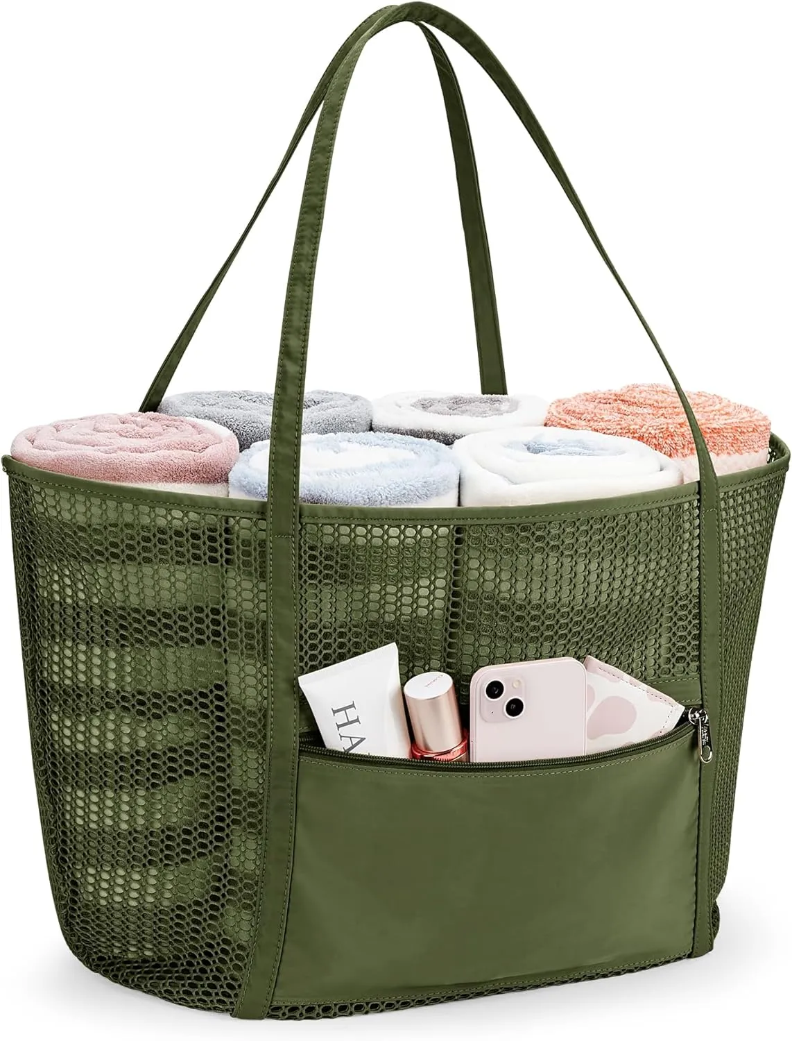 KALIDI FANCY FOREST Beach Mesh Tote Bag, Womens Shoulder handbag MAX 27L Grocery Bag