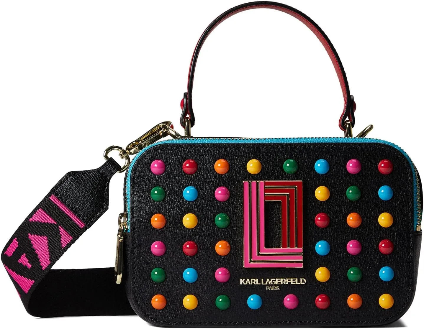 KARL LAGERFELD Simone Studded Camera Crossbody