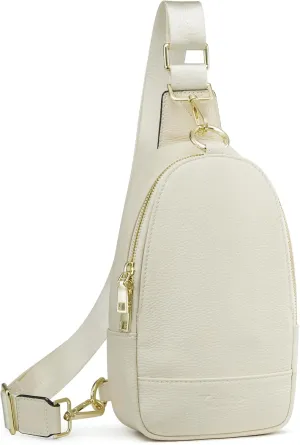 Kattee Sling Bag for Women, Leather Fanny Packs for Women, Small Crossbody Chest Bag with RFID Blocking