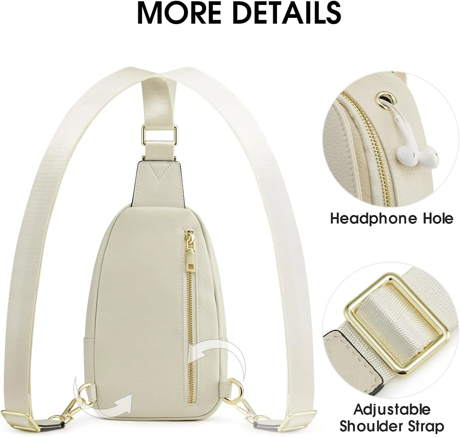Kattee Sling Bag for Women, Leather Fanny Packs for Women, Small Crossbody Chest Bag with RFID Blocking