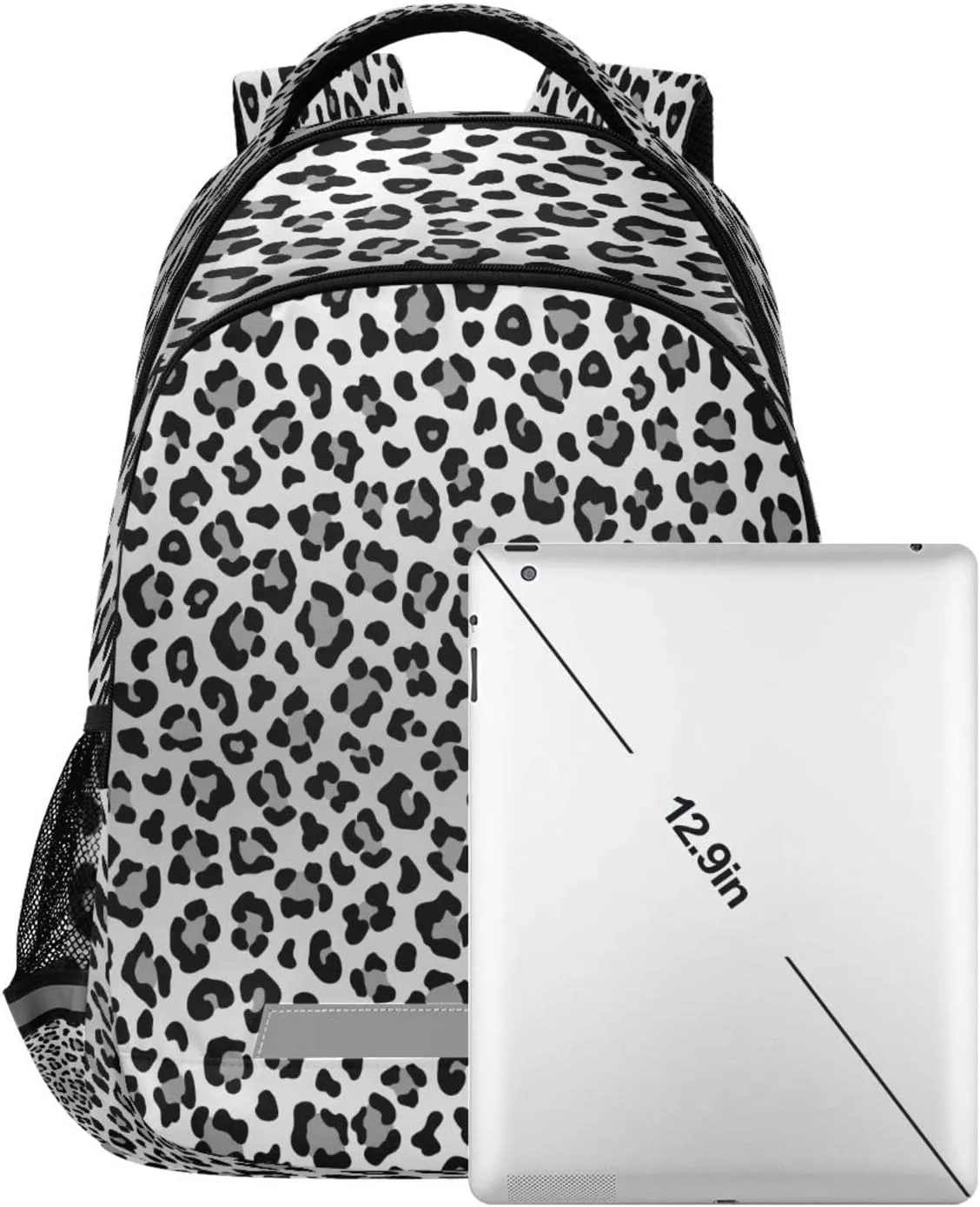Kcldeci Backpack for Girls-Boys Animal Leopard Gray Colors Middle-School Elementary Bookbags School Book Bag Travel Bag