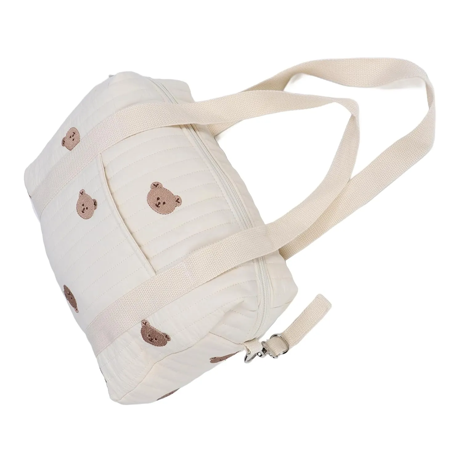Keenso Multifunctional Baby Stroller Storage Bag Zipper Embroidery Reusable Handbag Nappy Bag (Bear Bag)